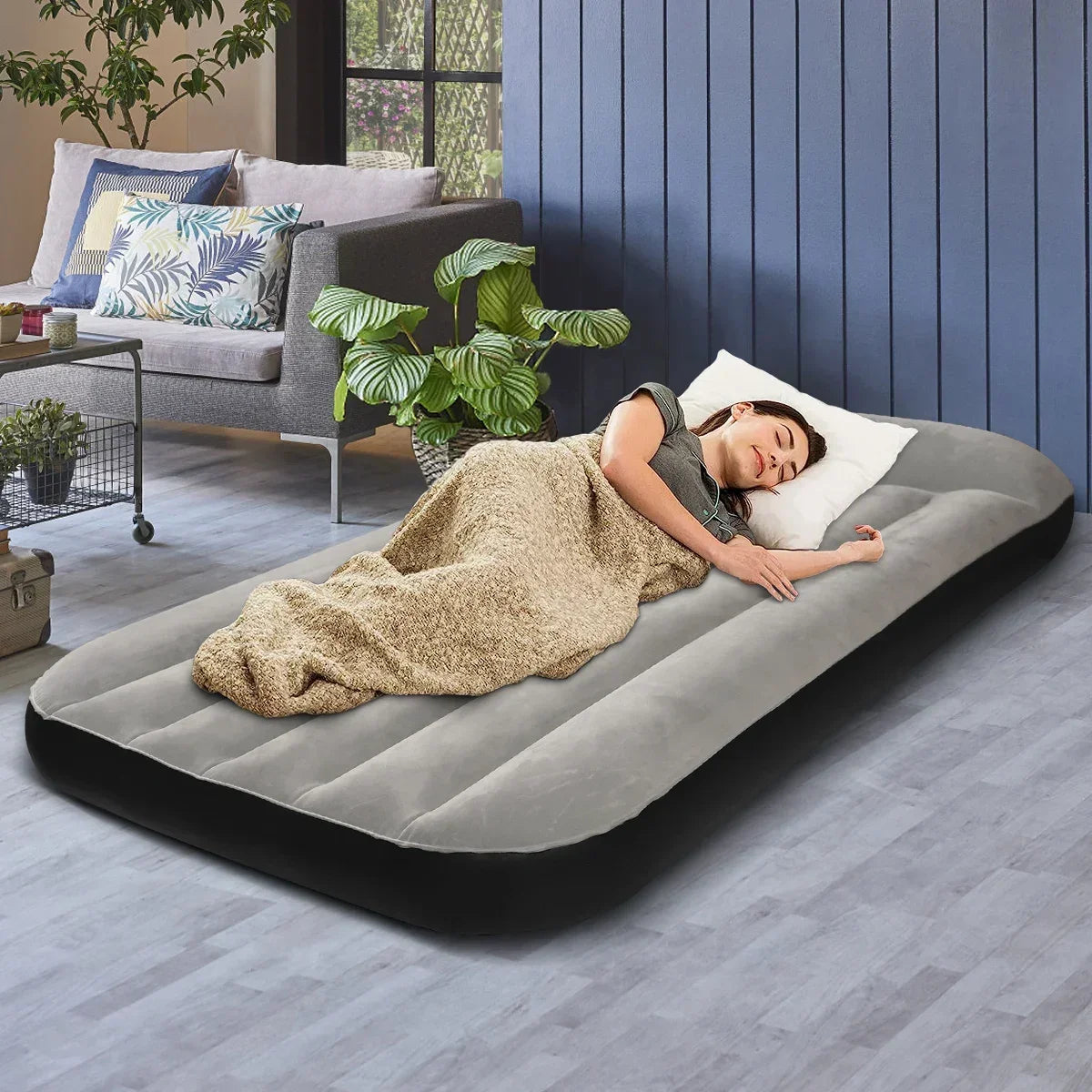 Aufblasbares Bett Aufblasbare Matratze Aufblasbares Luftkissen Geeignet Für Zu Hause Tragbare Aufblasen Sofa Inchable Camping