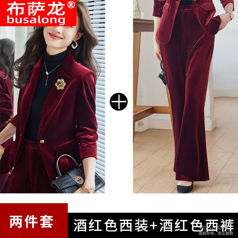 Business White-collar Sales Suit Executive President Workwear Hotel Velvet Professional Women's Suit Formal Suit