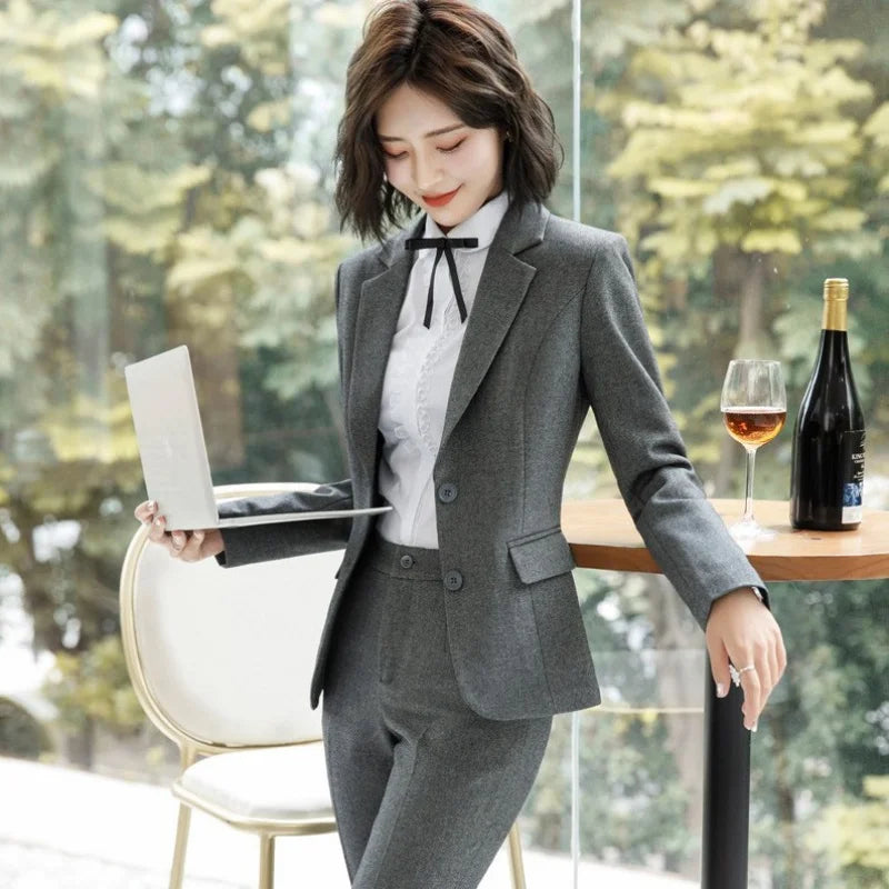 929 Autumn Professional Women's Suit Set Elegant Business Formal Interview Outfit Hotel Manager Workwear Uniform