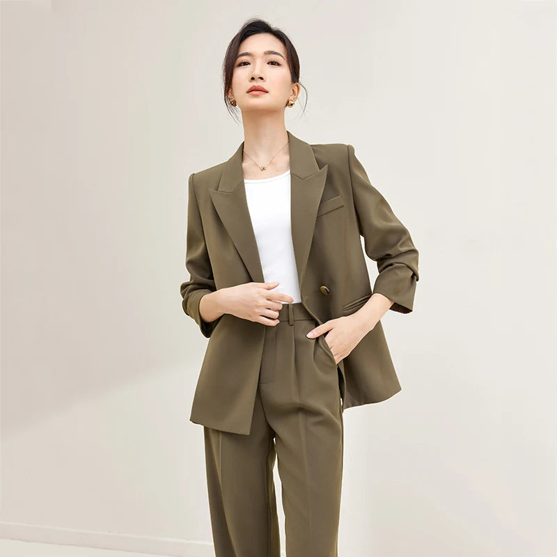 SENTUBILA Blazer Pant Suit Two Piece Set For Women Business Work Outfits 2025 Autumn Elegant Fashion Clothing Sets 133Z49975