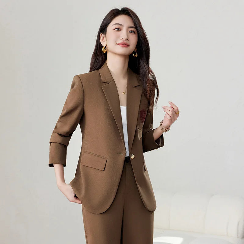 Off-White Blazer for Women with High-End Elegant Socialite Style2025Early Spring New Fashion Casual Business Formal Wear