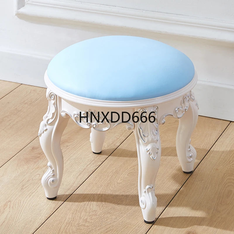 European style low stool modern bedroom stool off-white Hallway ottoman vanity chair makeup Footrest Interior home furniture