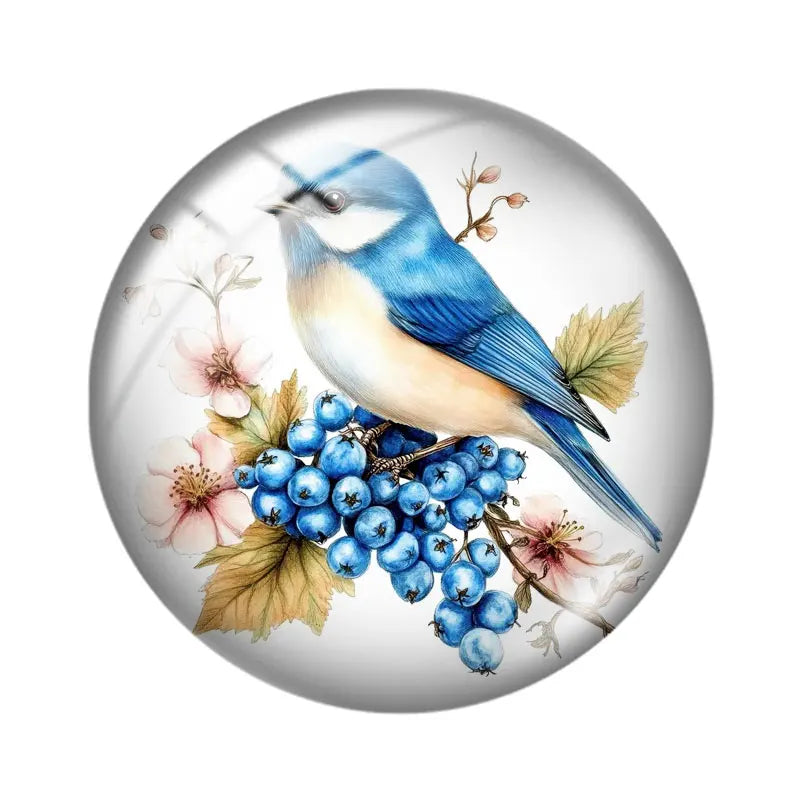 Blue Delft Birds Clipart 12mm/18mm/20mm/25mm Round Photo glass cabochon demo flat back Making findings