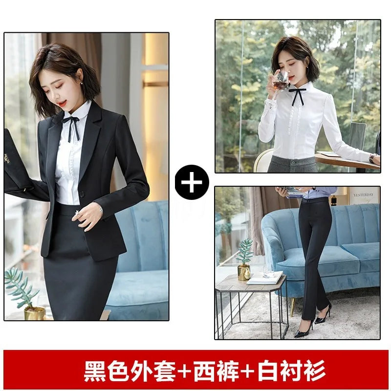 929 Autumn Professional Women's Suit Set Elegant Business Formal Interview Outfit Hotel Manager Workwear Uniform