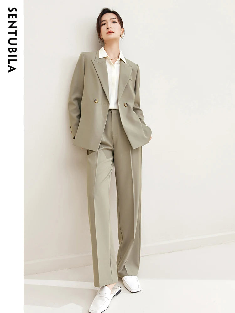 SENTUBILA Blazer Pant Suit Two Piece Set For Women Business Work Outfits 2025 Autumn Elegant Fashion Clothing Sets 133Z49975