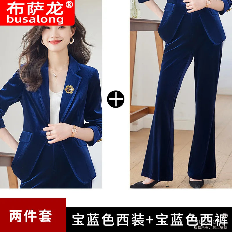 Business White-collar Sales Suit Executive President Workwear Hotel Velvet Professional Women's Suit Formal Suit