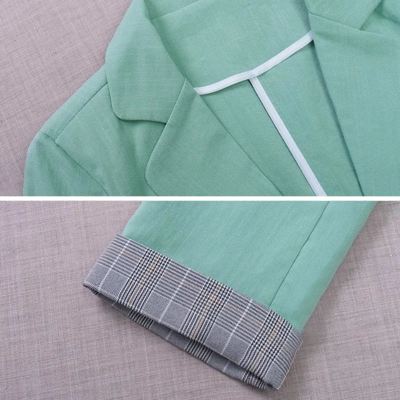Spring Summer Women Blazers Jackets Casual Business Office Lady Blazer Suit Thin 3/4 Sleeve Coat Outwear Clothes Female Tops 749