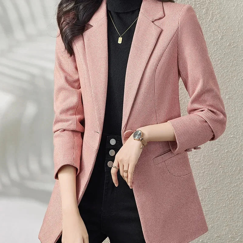 I DO: 01-17 08:10:13 Women's Business Suit Jacket for Spring and Autumn Female Interview Dress Suit Office Work Clothes Fashion