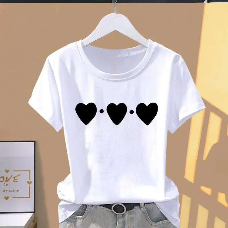 Women Print Floral Sports Fashion Casual Explosive Short Sleeve