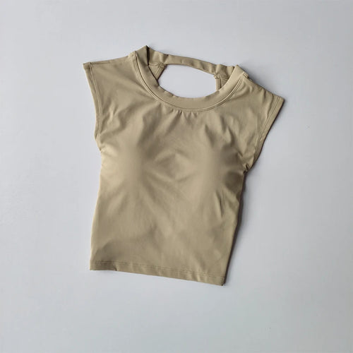 Sexy Short Backless Fixed Chest Pad Sports T-shirt Vest Women's Tight