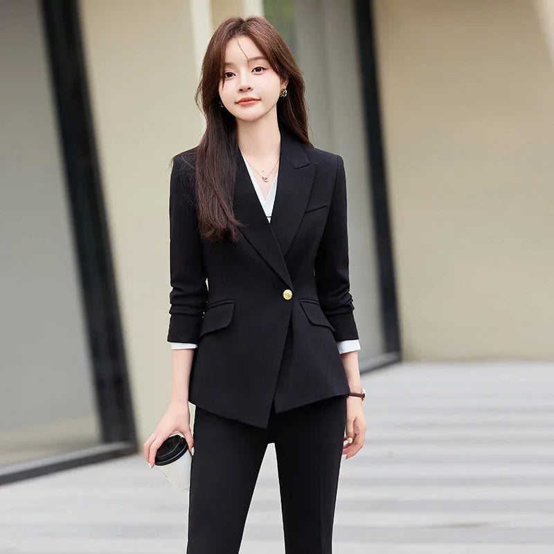 Khaki Suit for Women2024New Style Elegant Goddess Commuting Workwear Business Manager Professional Formal Wear