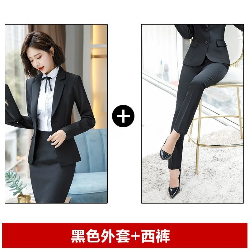 929 Autumn Professional Women's Suit Set Elegant Business Formal Interview Outfit Hotel Manager Workwear Uniform