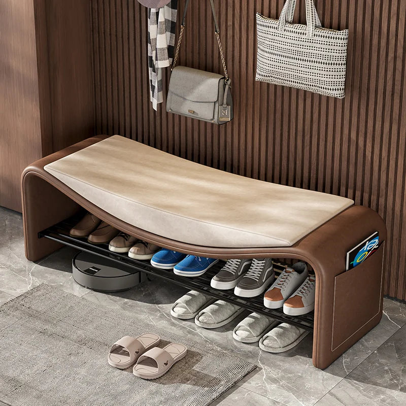 Italian light luxury high-end sense simple home change shoe stool cabinet entrance long stool seated shoe rack stool
