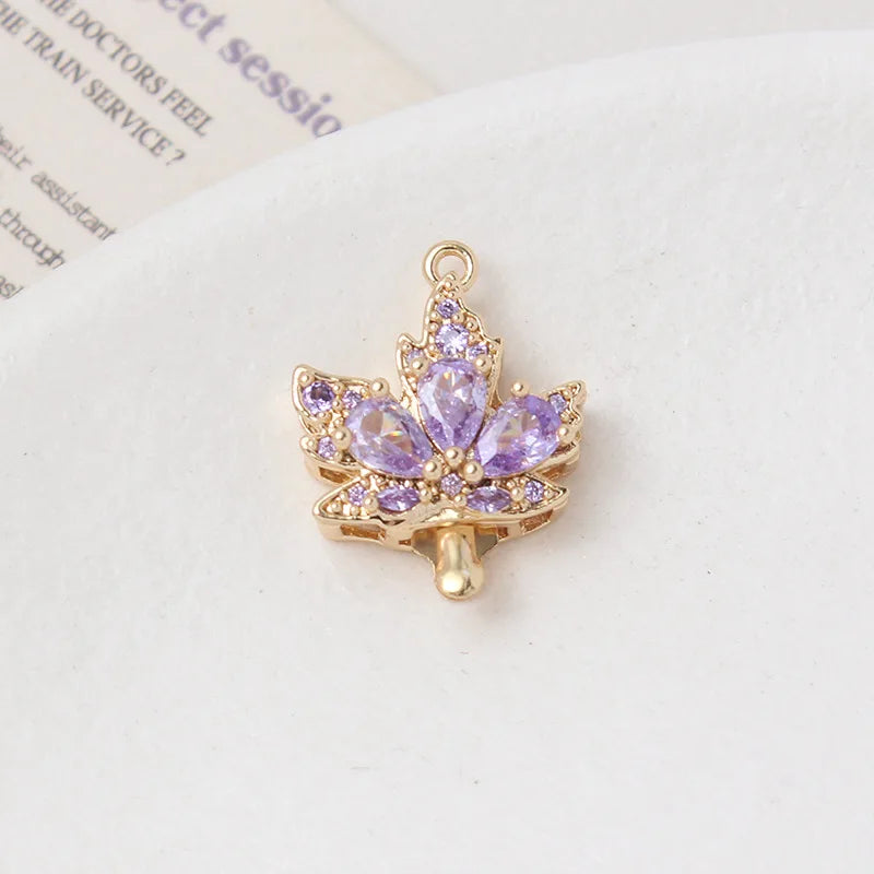 2 Sets 18K Gold Plated Brass Leaf Filigree Necklace Clasps Rhinestone Box Strand for DIY Bracelet Connectors Jewelry Making