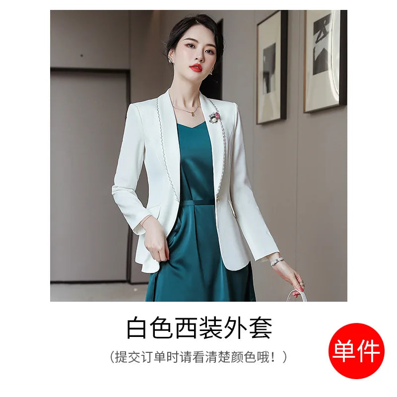 Blazer Inner Layer Matching Dress Two-Piece Set Women's Business Professional Suit Dress Workwear ElegantOL