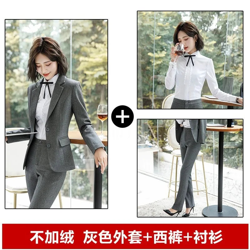 929 Autumn Professional Women's Suit Set Elegant Business Formal Interview Outfit Hotel Manager Workwear Uniform