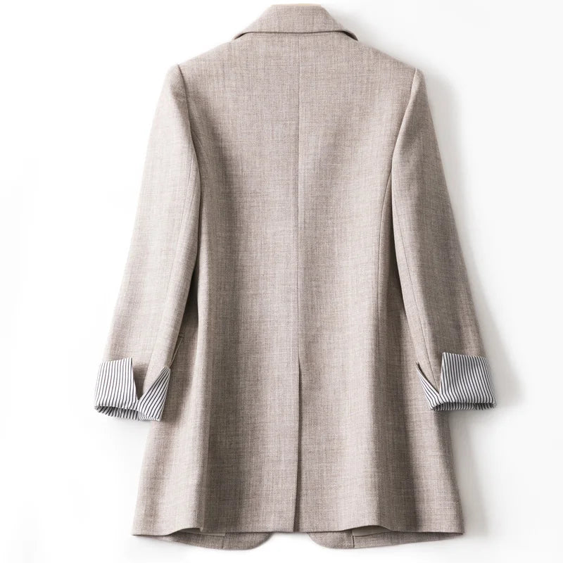 Autumn New Ladies Long Sleeve Spring Casual Blazer Fashion Business Plaid Suits Women Work Office Blazer Coats Female Jacket