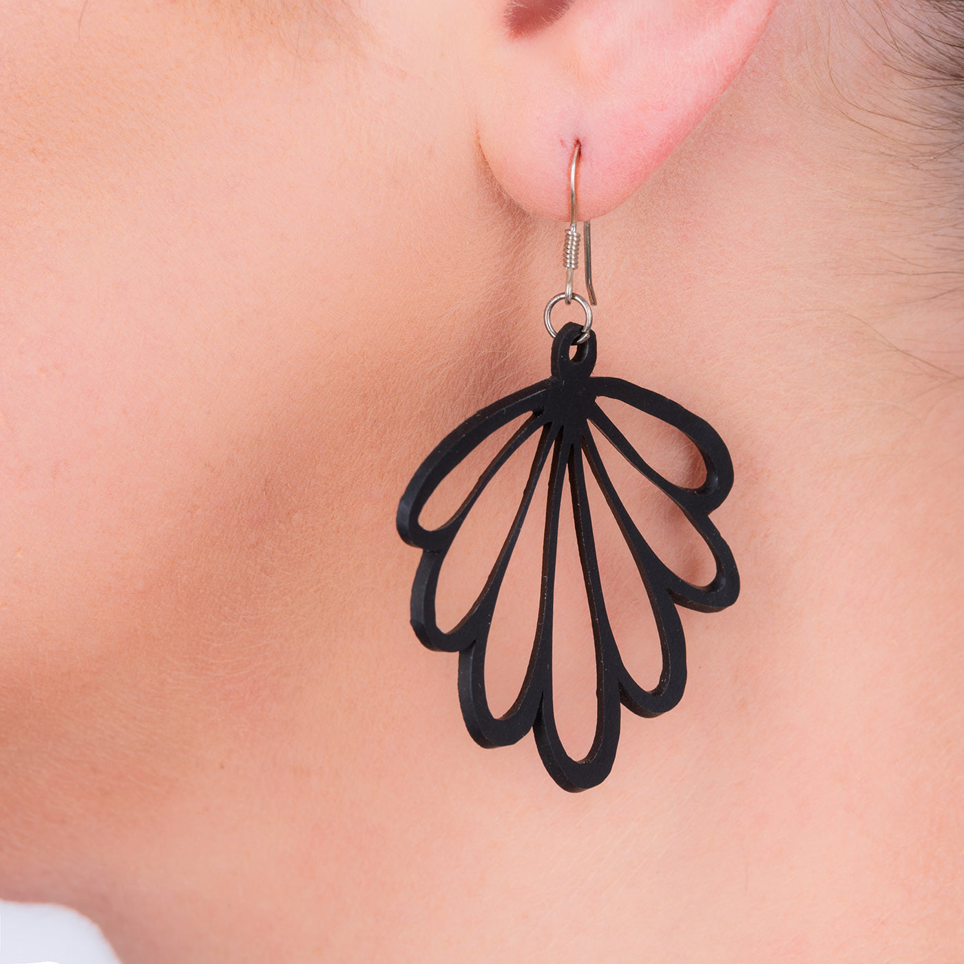 Shell Recycled Rubber Earrings Eco-Friendly Design-0