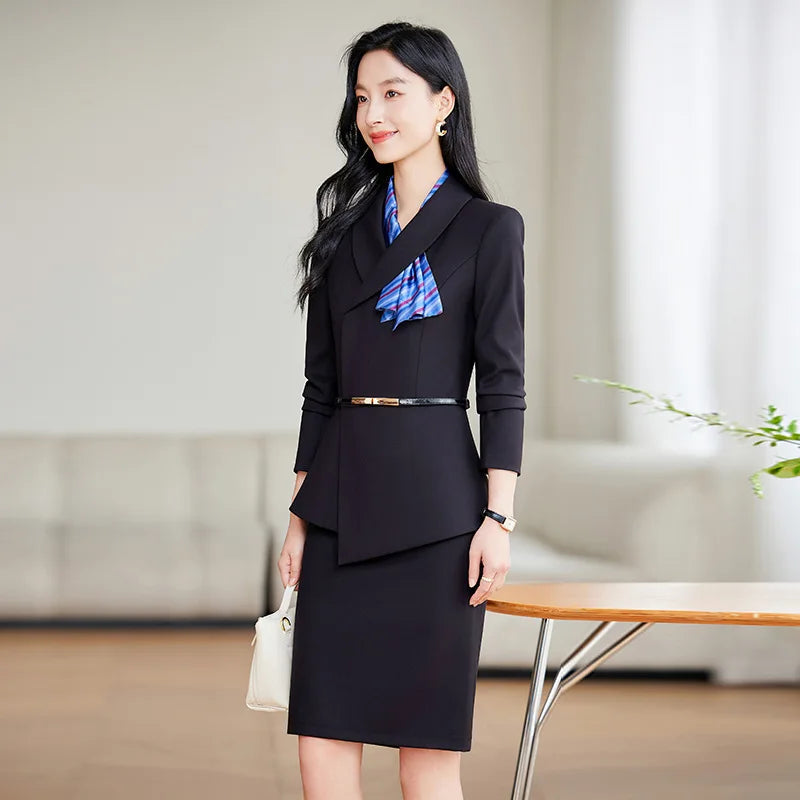 Work Clothes Business Temperament Women's Spring and Autumn Formal Wear Hotel Manager Front Desk Jewelry Shop Workwear Business