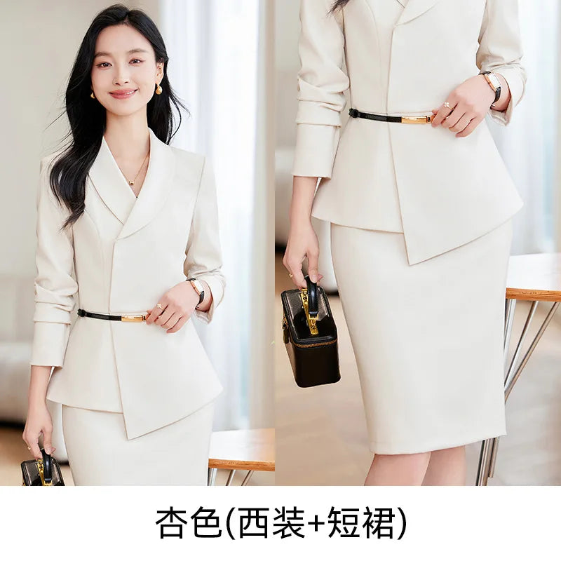 Work Clothes Business Temperament Women's Spring and Autumn Formal Wear Hotel Manager Front Desk Jewelry Shop Workwear Business