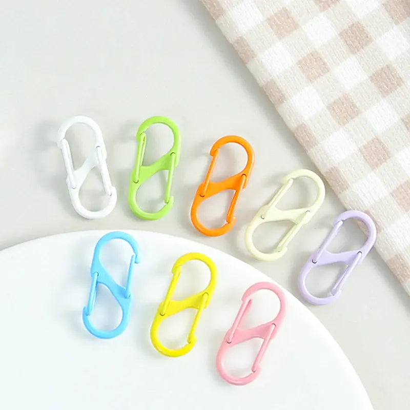12Pcs Zipper Clip S Carabiner Clips Small Alloy Snap Hook Anti Theft Mini Dual Wire Gate Interlocking Keychain Clip Attachment