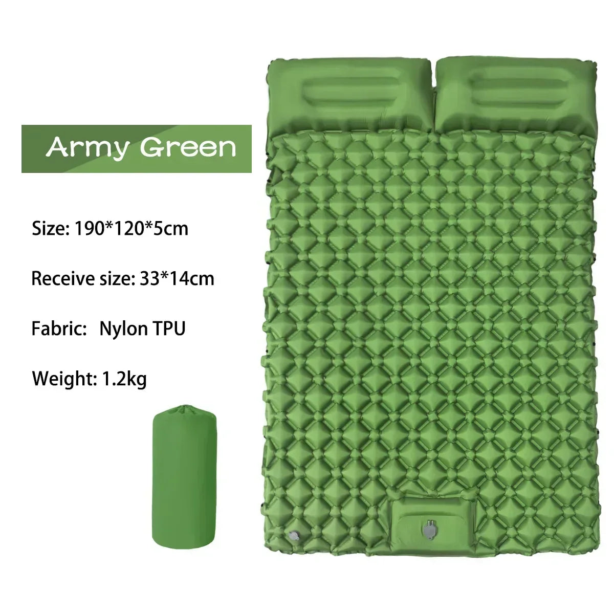 Outdoor Sleeping Pad camping tent Air Mat for Travel Backpacking Hiking Double Inflatable Mattress with Built-in Pillow Pump