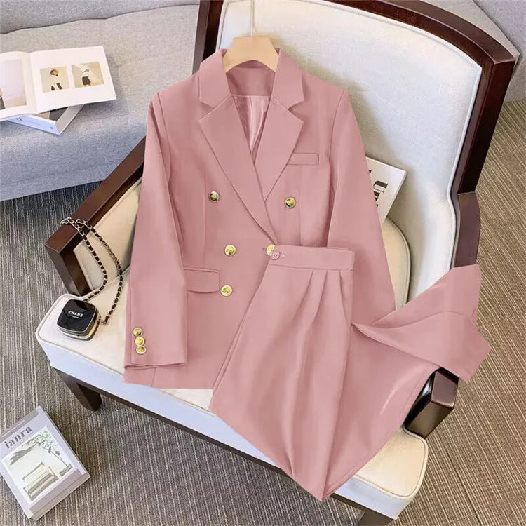 Spring Two Piece Set For Women 2025 Casual Chic And Elegant Tops Coats Outfit Blazers Pants Sets Women's Suit Clothing
