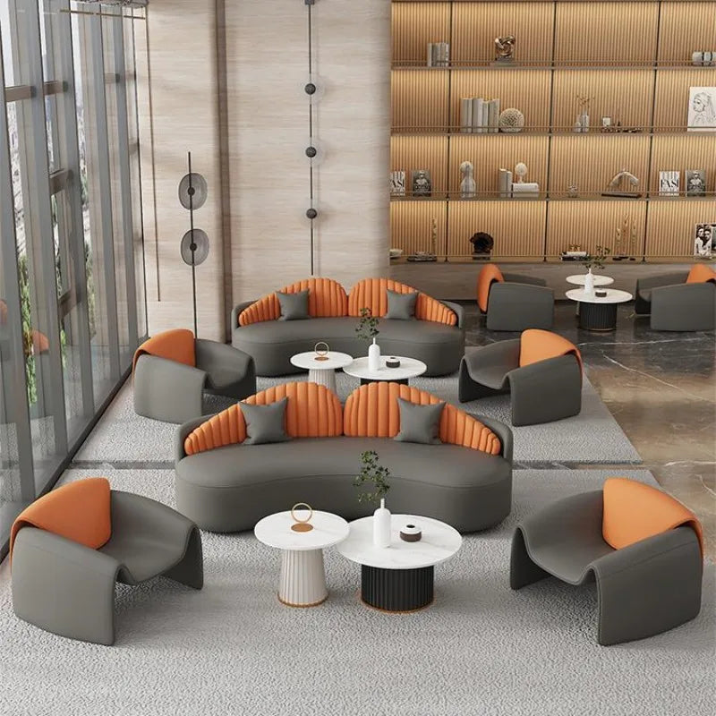High-end sofa table and chair hotel shopping mall leisure chair lobby guest sofa milk tea shop combination