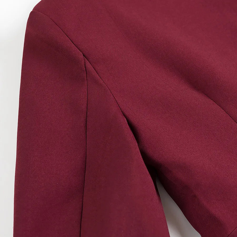 Women White 2 Pieces Set Deep V-neck Single Breasted Blazer Coat High Waist Pants Female Chic 2025 Spring Office Lady Outfits