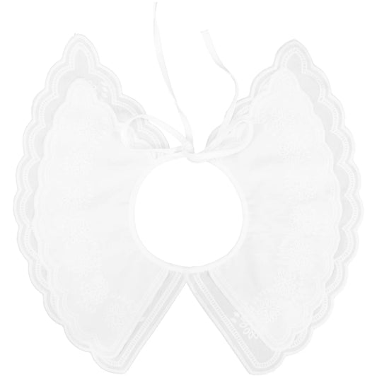 Exquisite Lace False White Stretchy Fashion Neckline Accessory For Women Wedding Party Wear Compatible With T-Shirts Sweaters