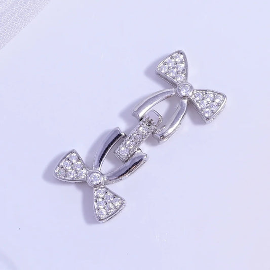 S925 Sterling Silver Multi - row Pearl Necklace and Bracelet Clasp, DIY Handmade Pearl Beading Link Clasp Accessories SK118