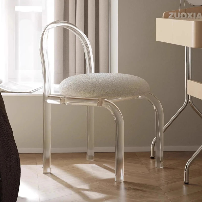 Nordic Luxury Modern Nordic Bedroom Originality Vanity Stools Cream Style Home Backrest Famous Transparent Dressing Furniture