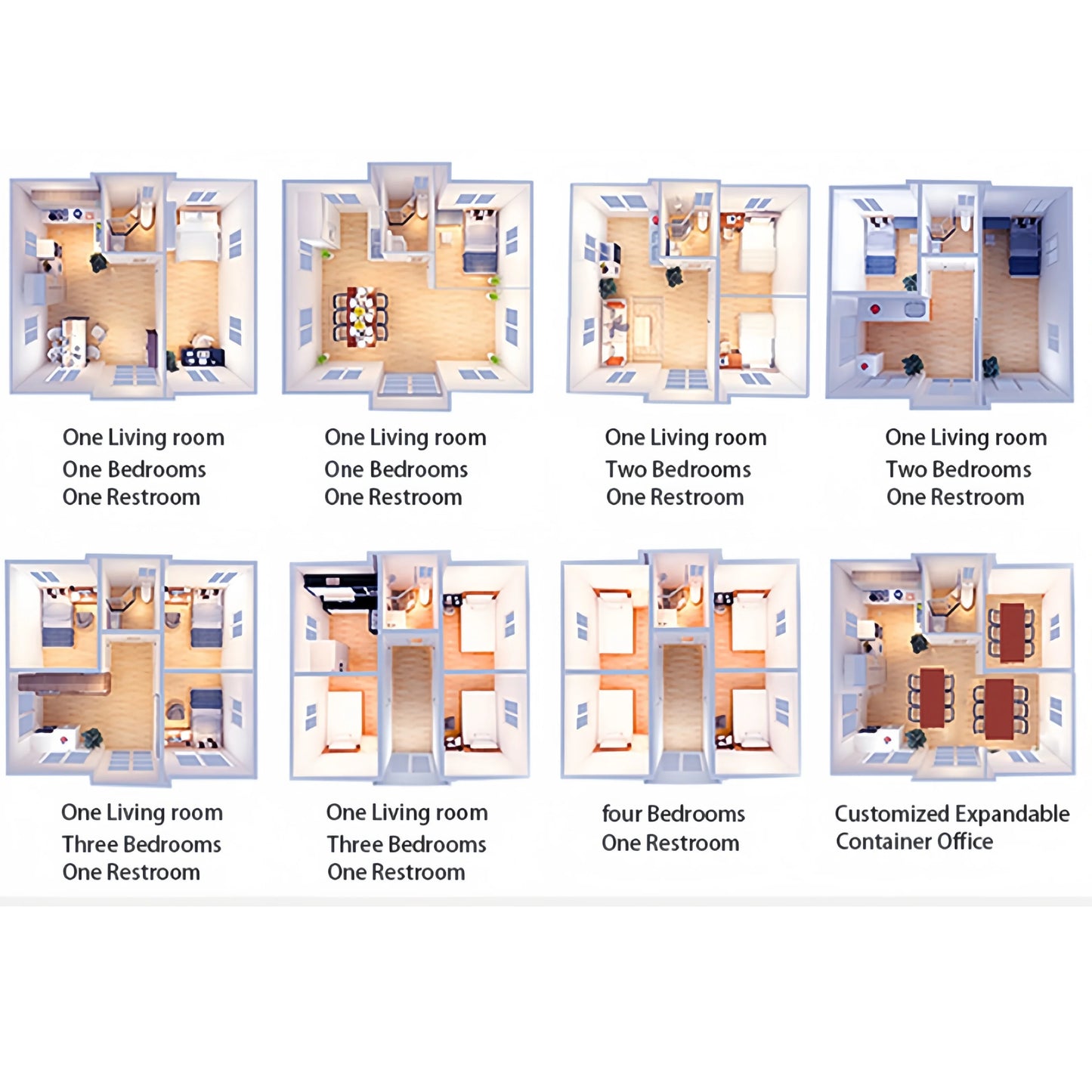 Expandable Container House 20FT/30FT/40FT Modular Prefab Houses Tiny House Foldable Container Home Prefabricated Portable House