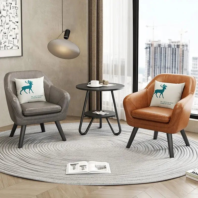 Modern Single Sofa Chair with Armrests and Solid Wooden Legs, Ideal for Living Room, Bedroom, Relaxation and Home Decor