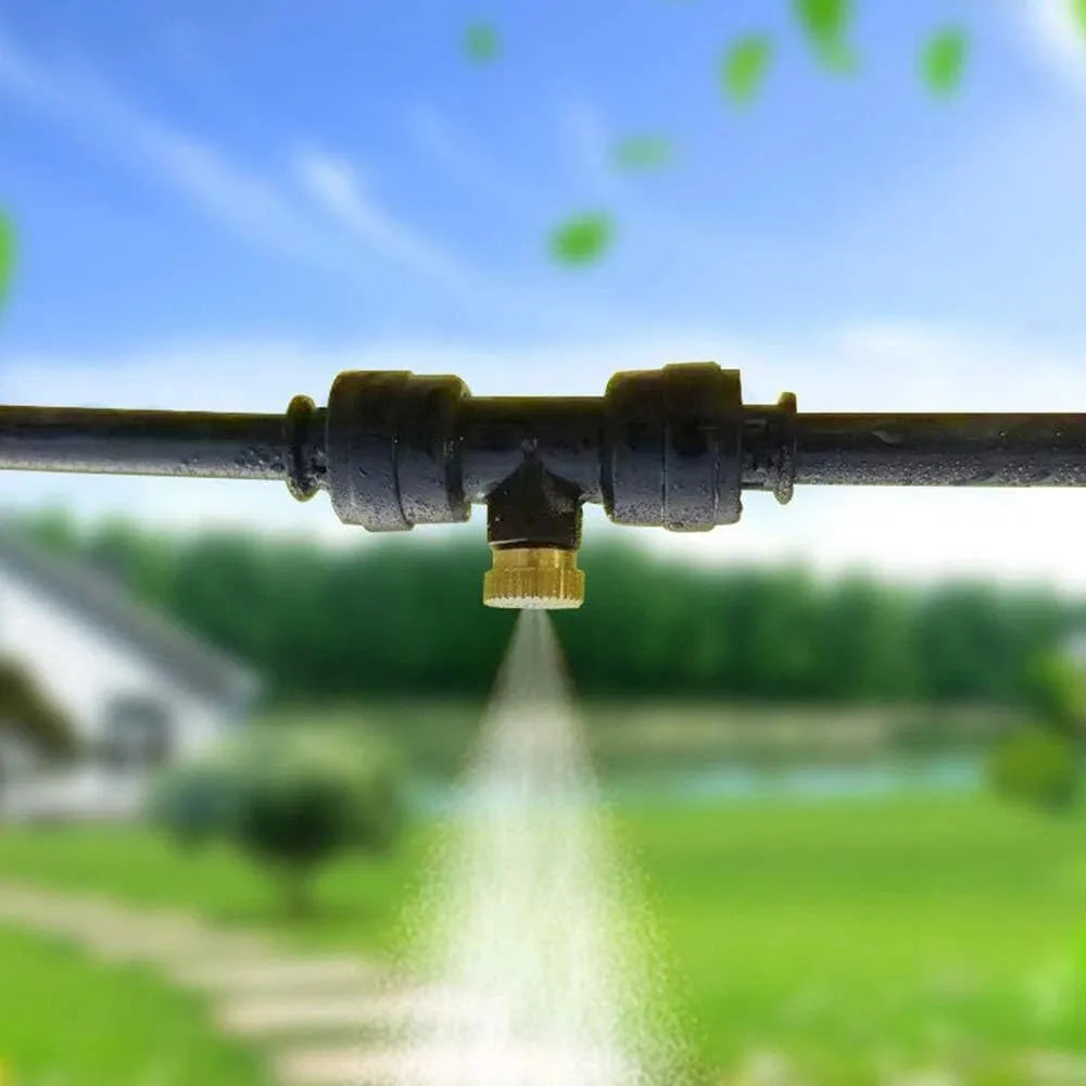 50X Brass Misting Nozzles Mister Sprinkler Outdoor Cooling System Garden Sprayer
