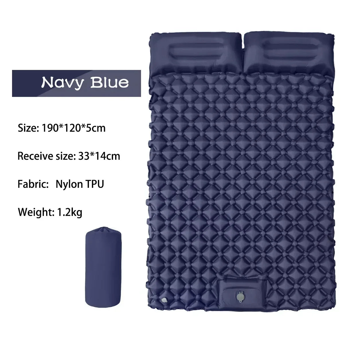 Outdoor Sleeping Pad camping tent Air Mat for Travel Backpacking Hiking Double Inflatable Mattress with Built-in Pillow Pump
