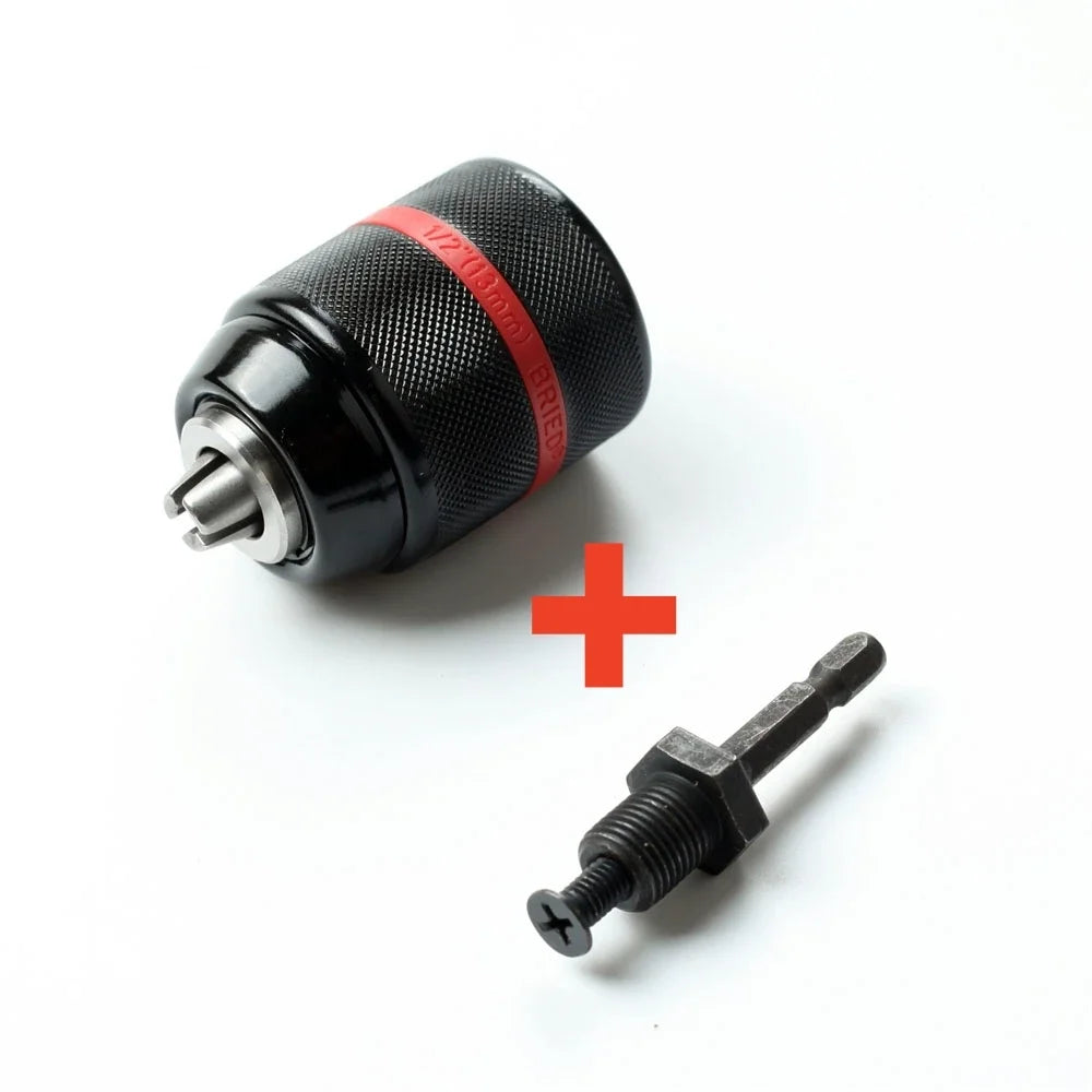 2-13mm Keyless Threaded Metal Drill Chuck, Hex Shank/SDS/Square Quick Grip Adapter, Chuck for Drill Bits Screwdriver Tap&Sockets