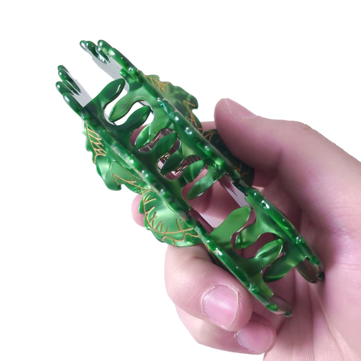 Dragon Hair Clip,Acetate Hair Claw,Small Hair Clips for Women,Green