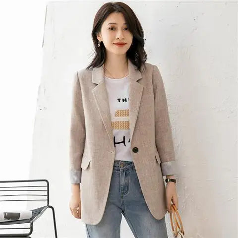 Korean Version of Casual Suit Ladies Jacket Fashion Business Plaid Suit Women Work Office Suit Women Coat Women Jacket 2024 New