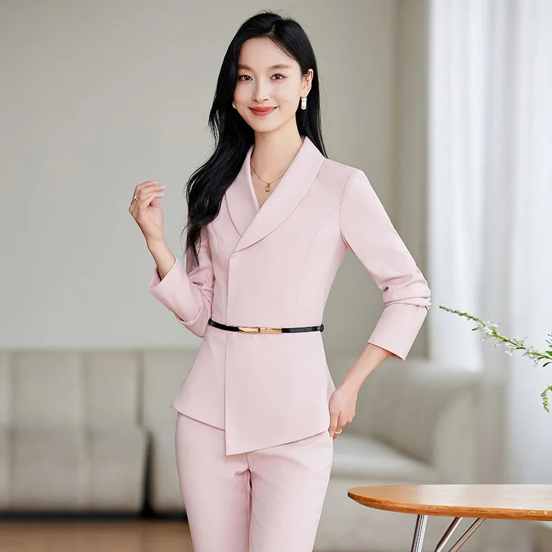 Work Clothes Business Temperament Women's Spring and Autumn Formal Wear Hotel Manager Front Desk Jewelry Shop Workwear Business