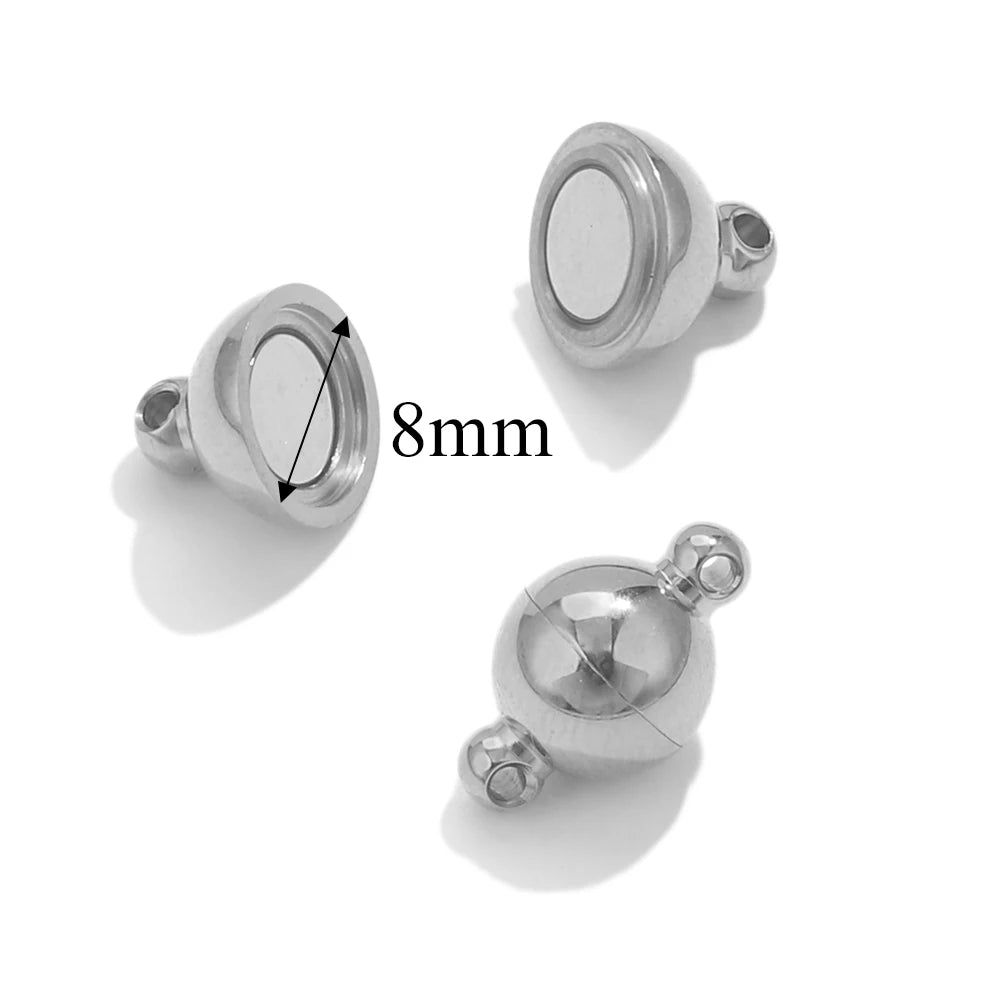 2pcs Stainless Steel Rose Flower Magnetic Connectors Clasps Magnet Charms End Cap for DIY Jewelry Making Bracelet Necklace Parts