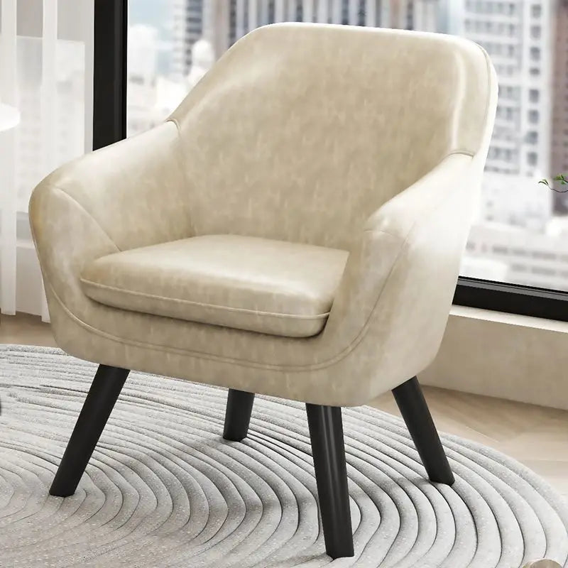 Modern Single Sofa Chair with Armrests and Solid Wooden Legs, Ideal for Living Room, Bedroom, Relaxation and Home Decor