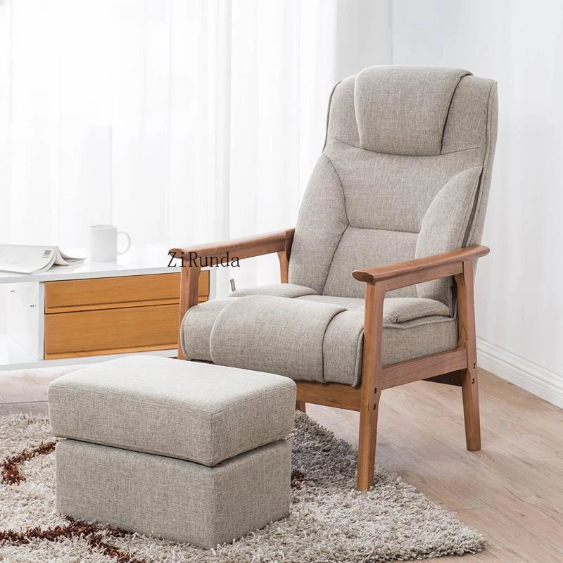 Elderly Chair Home Leisure Chair Modern Simple Back Chair Solid Wood Lunch Break