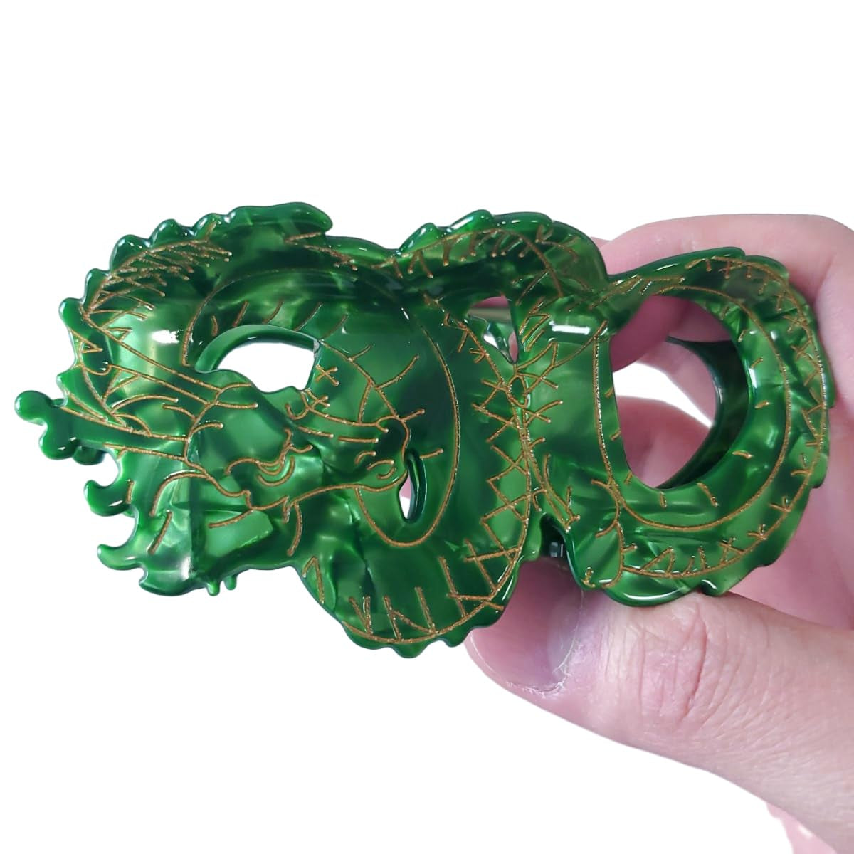 Dragon Hair Clip,Acetate Hair Claw,Small Hair Clips for Women,Green