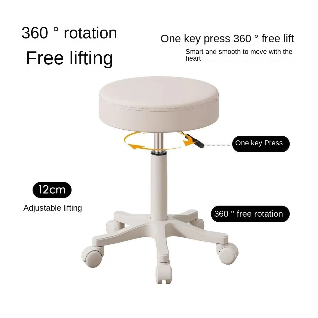 Home Makeup Chair Leisure Chair With Wheel Set That Can Rotate 360 Degrees And Lift Office Chair Thick Fabric