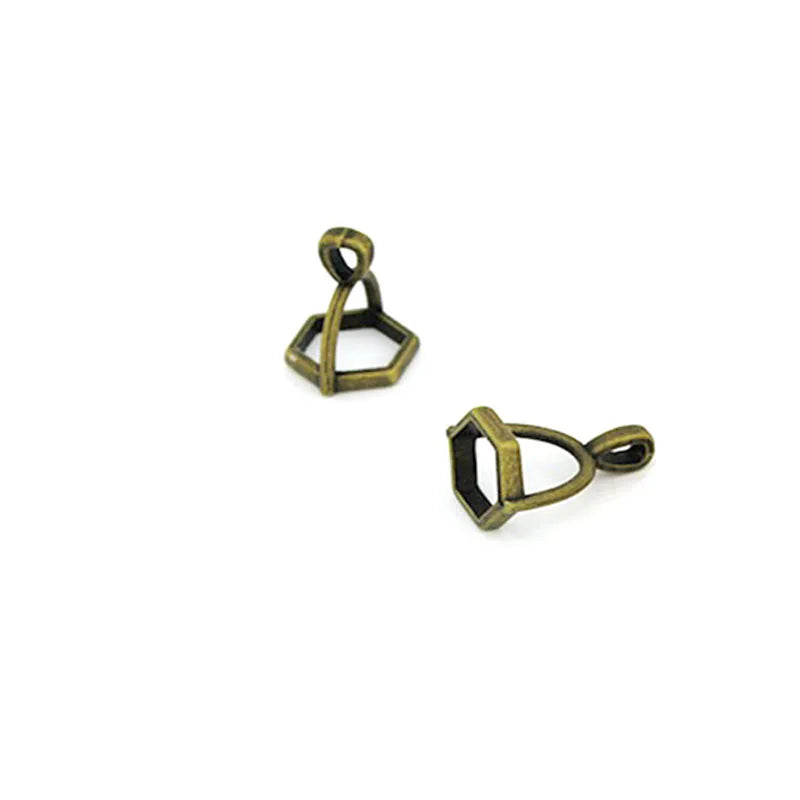 20Pcs Hexagonal Gemstone Cap Natural Stone Crystal Pillar Pendant Caps For Jewelry Making Pendant Necklace Connectors Clasp DIY