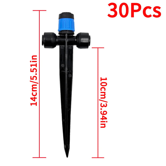 Push-to-Fit Drip Irrigation Emitters for 1/4" Drip Irrigation Tubing, Adjustable 360 Degree Water Flow Drippers Sprayer