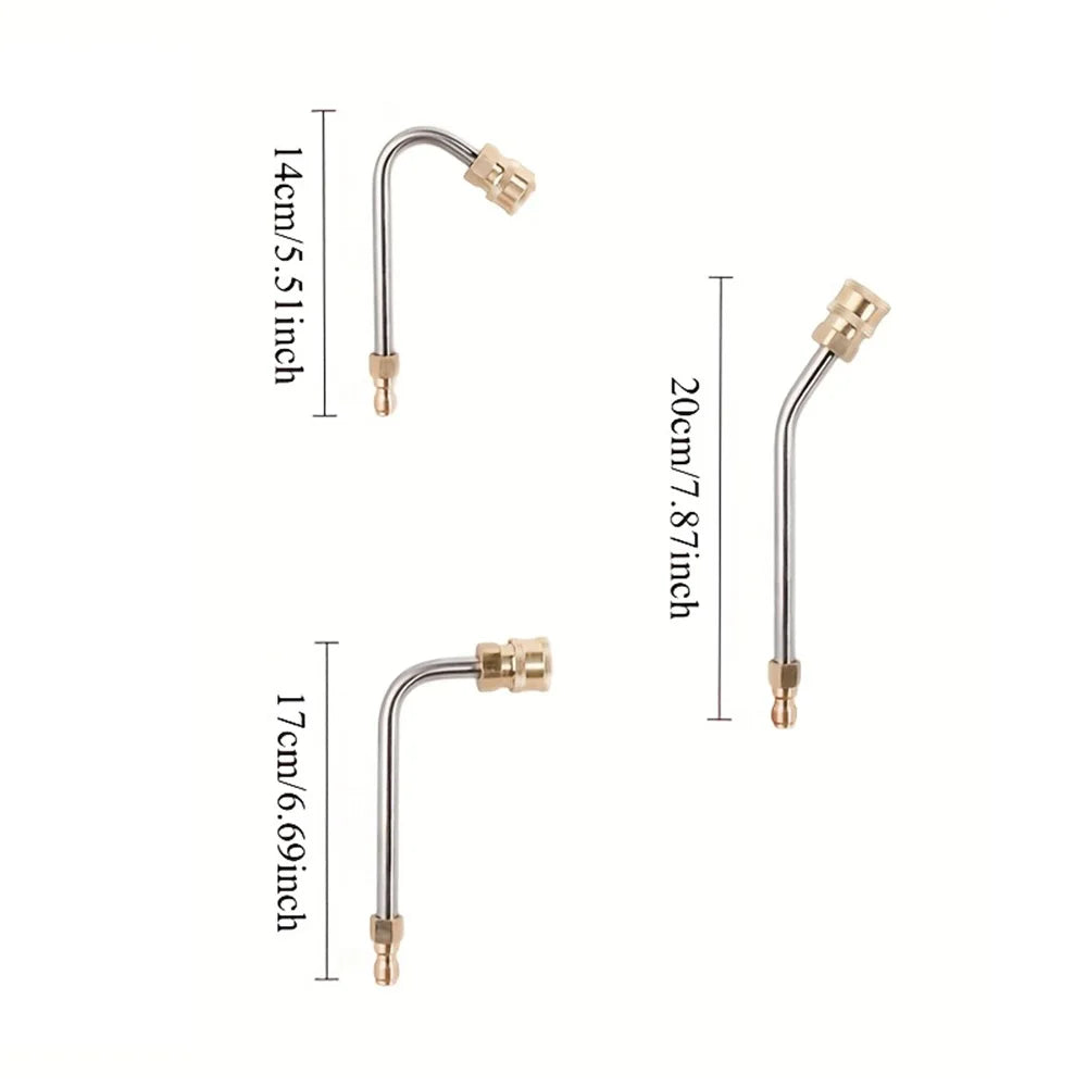 Cleaner Attachment, 30/90/270Degree, Extension Wand Angled for Gutter Cleaning with 5 Spray Nozzle Tips, 1/4 Inch Quick Connect