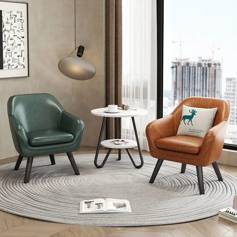 Modern Single Sofa Chair with Armrests and Solid Wooden Legs, Ideal for Living Room, Bedroom, Relaxation and Home Decor