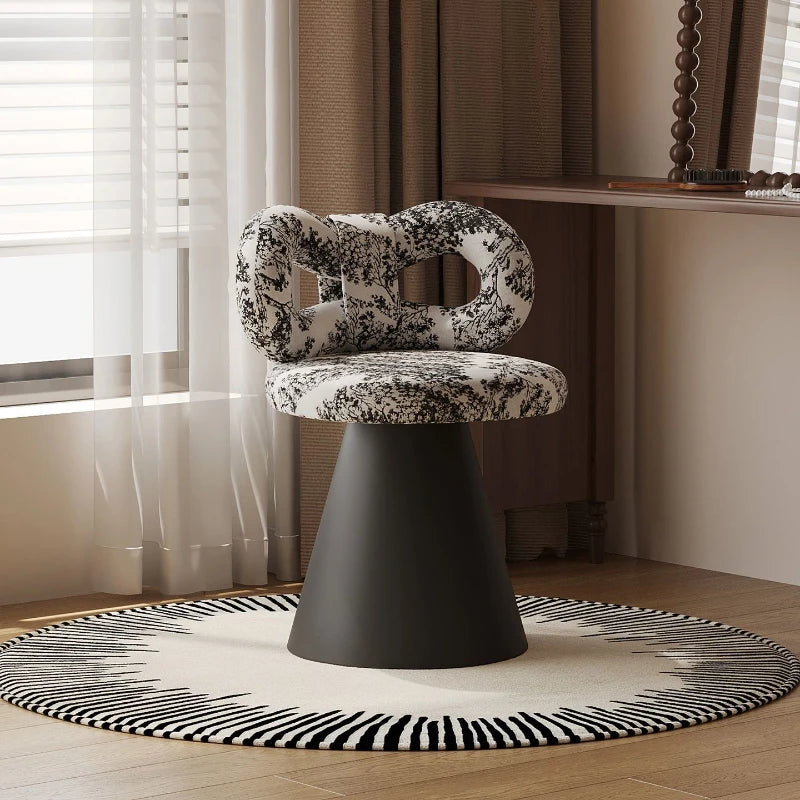 Middle Ancient Style Rotatable Bedroom Dressing Stool, Internet Famous Dressing Chair,Dressing Table, Bow Shaped Vanity Stools